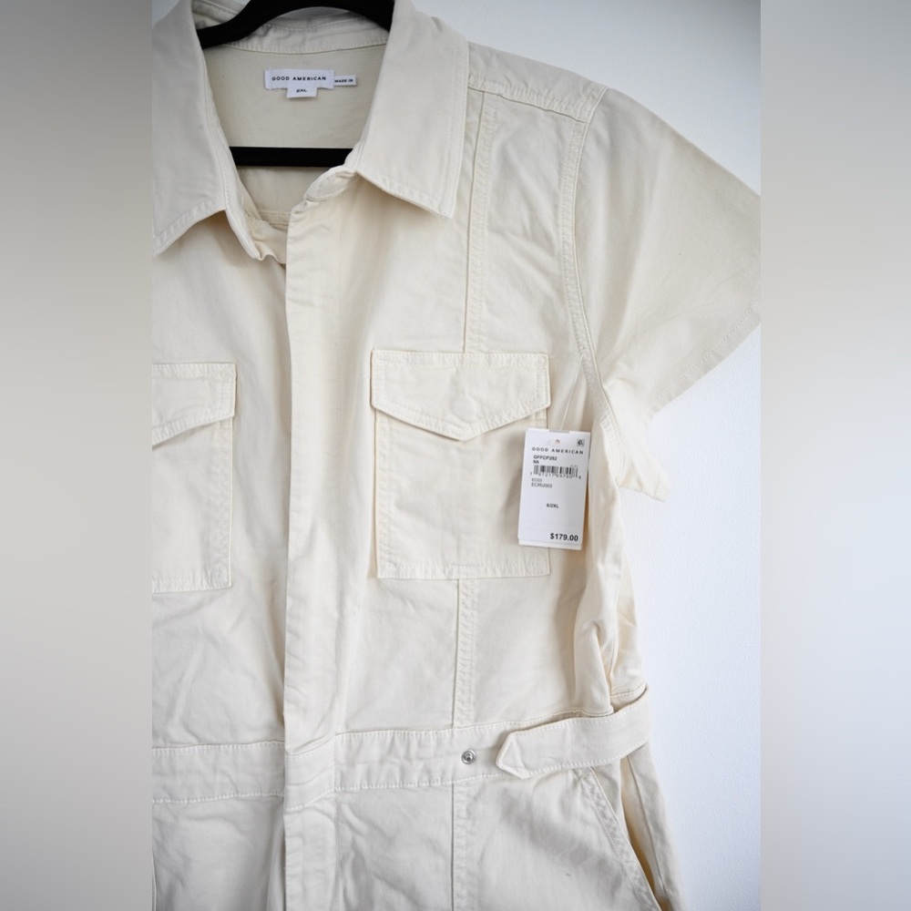 Good American “Pallazo Cropped Jumpsuit”, Ecru, New With Tags, 2XL - Picture 6 of 9